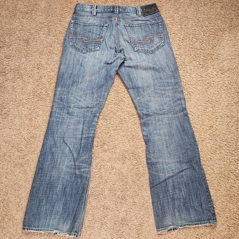 Silver Jeans Co Grayson Bootcut Jeans Mens Act 33x32 Blue Western Glove Works - Picture 2 of 10